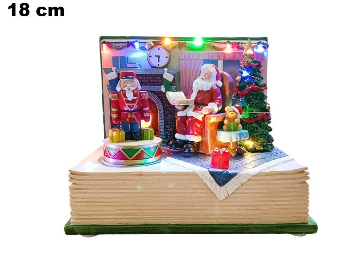 NATALIZIA decorazione led libro babbo natale 18cm