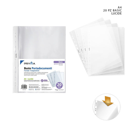 PRYMA busta A4 20pz lucida