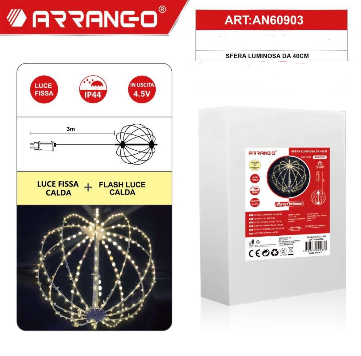 ARRANGO  sfera   luminosa da 40cm