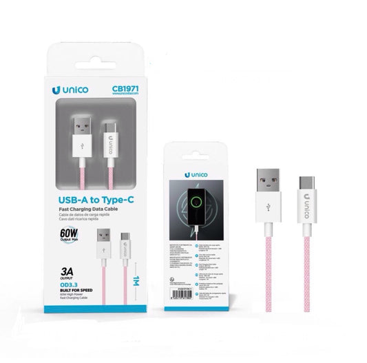 UNICO cavo ricarica rapida USB-A to TYPE-C 60W CB1971