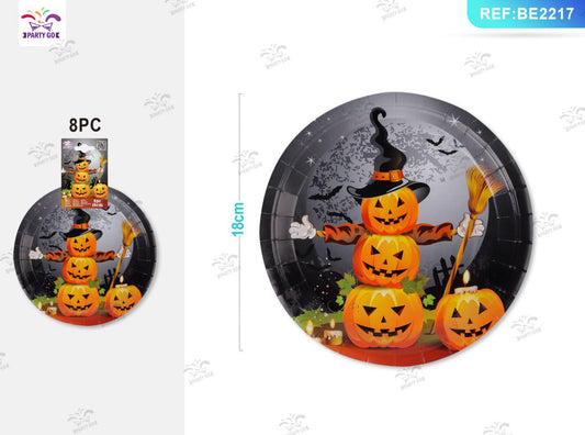 HALLOWEEN piatto di carta 18cm 8pz