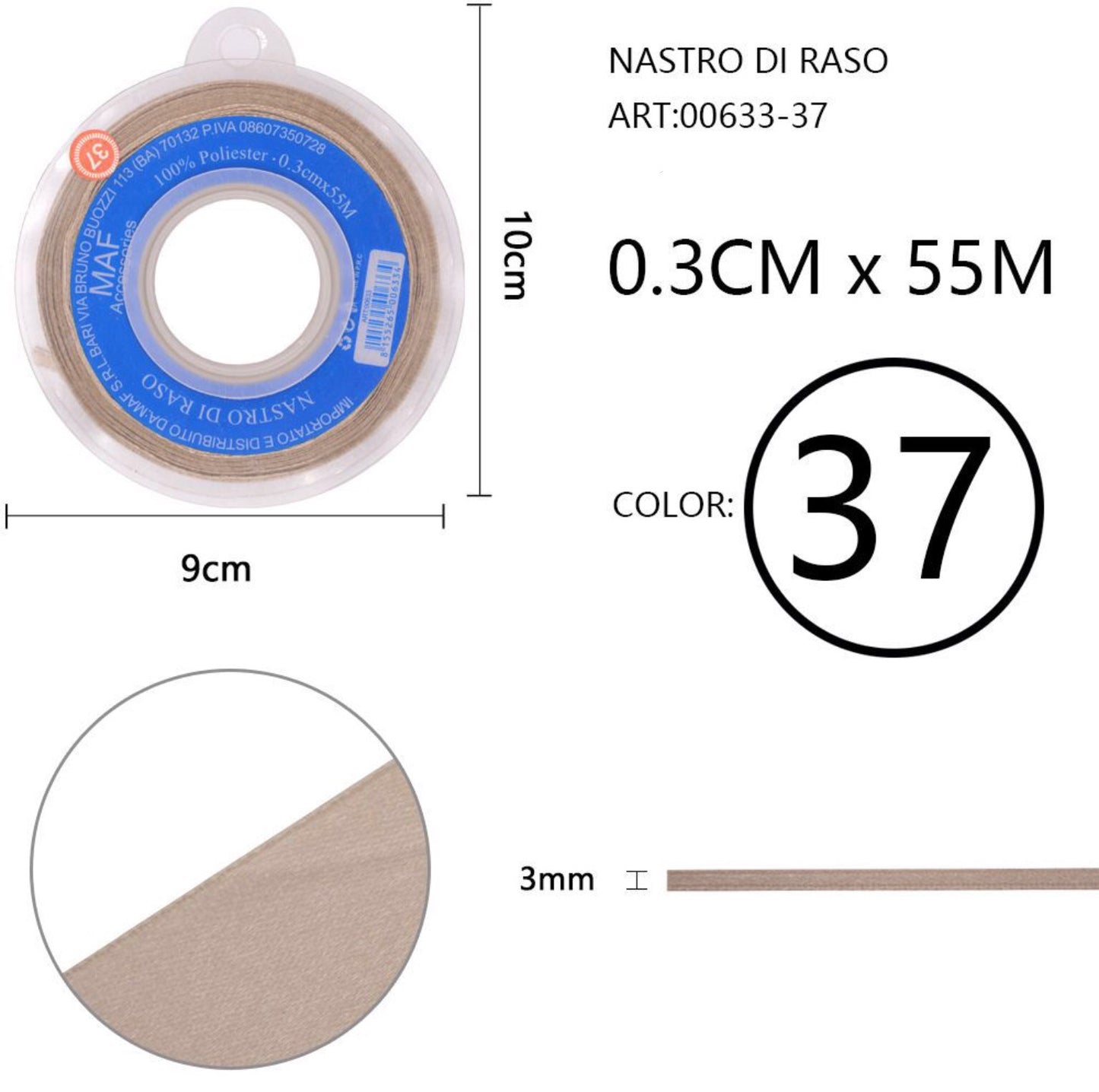 NASTRO di raso 0,3cmx55m 37