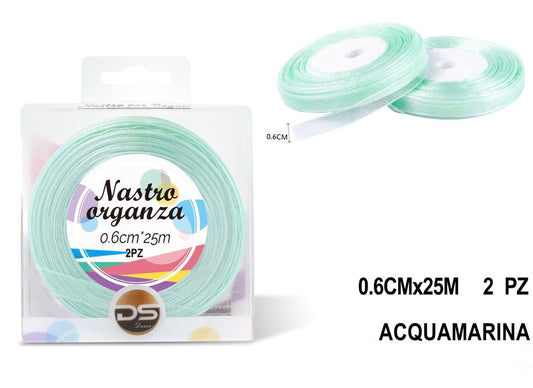 Nastro organza 0.6 cm ACQUAMARINA