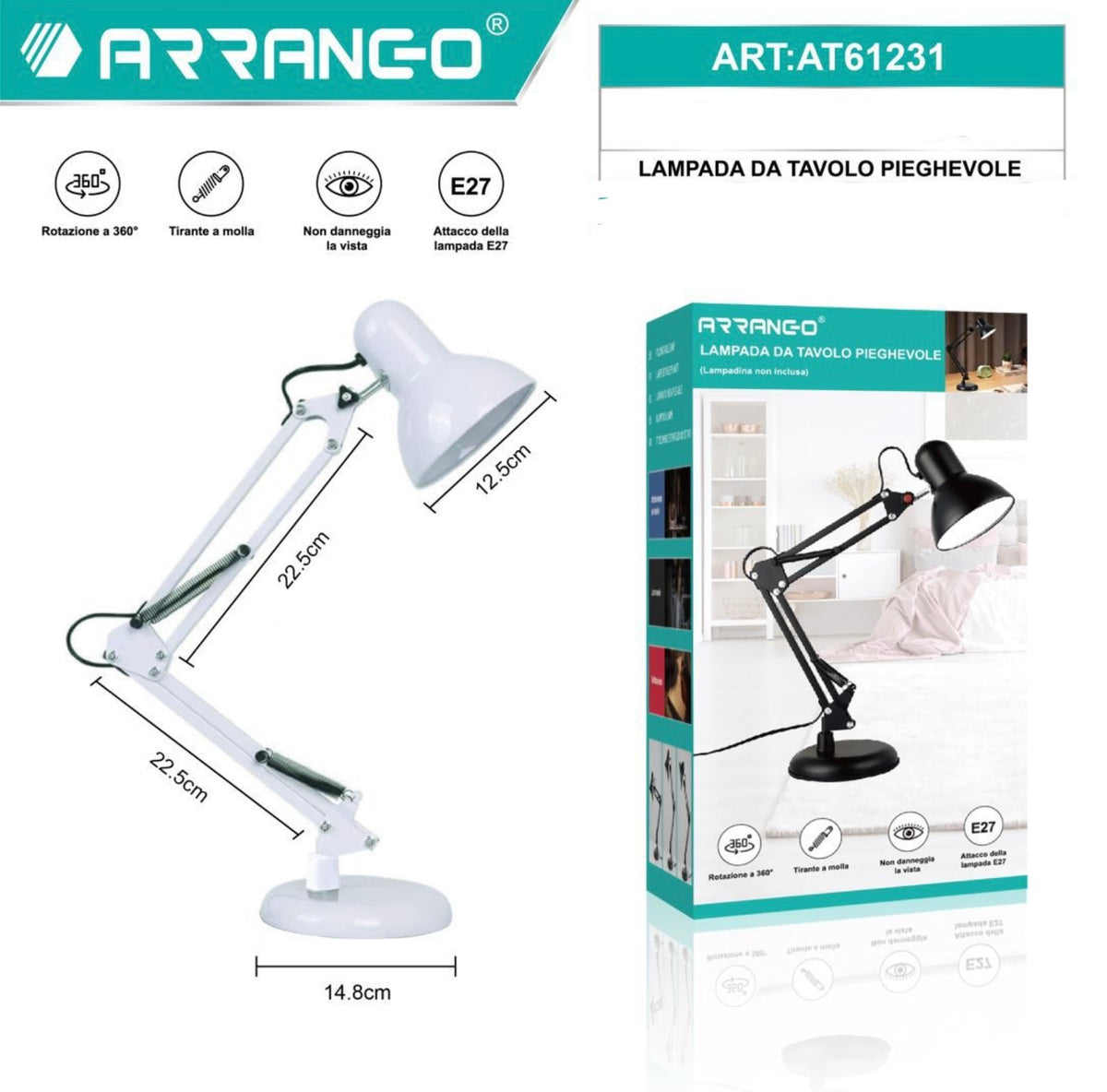 ARRANGO LAMPADA DA TAVOLO PIEGHEVOLE AT61231