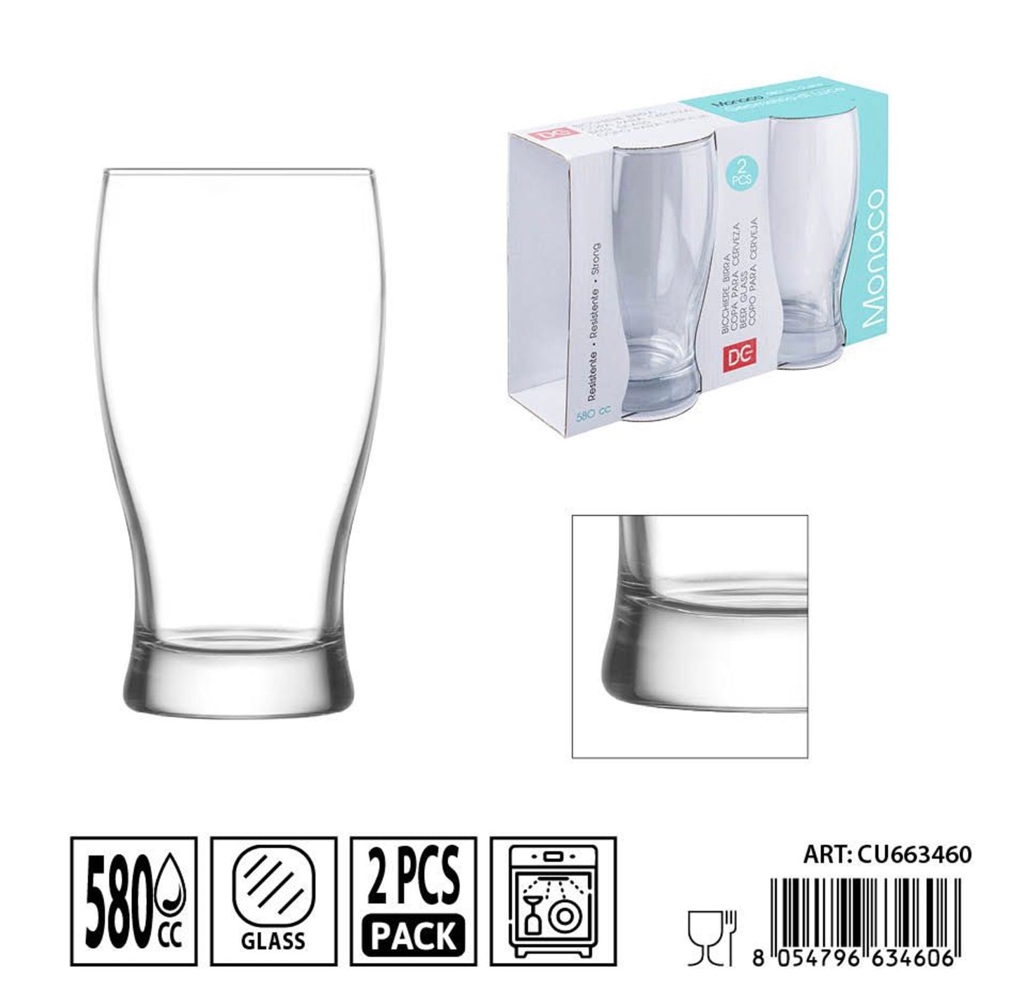 DC CASA bicchiere "Monaco" 580cc 3pz