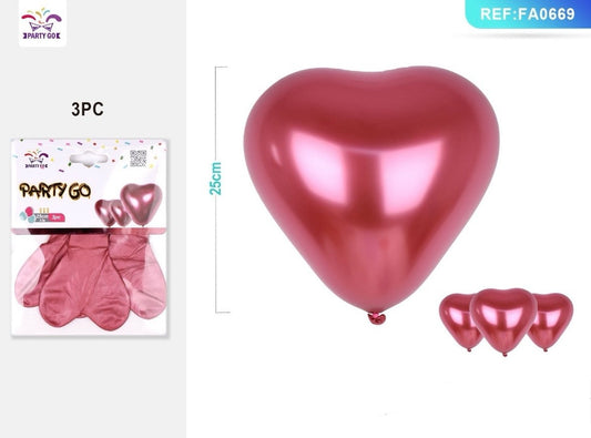 PALLONCINI ROSSO 25CM 3PC