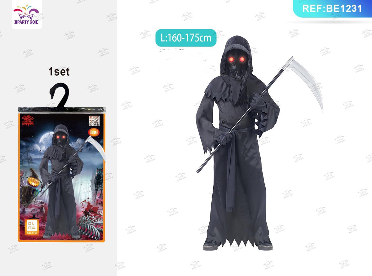 HALLOWEEN costume da mietitore con occhi luminosi