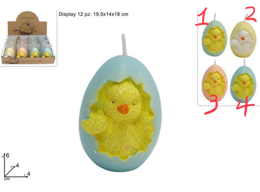 PASQUA candela uovo gallina H6xL4cm