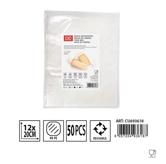 DC CASA busta sottovuoto alimenti 12x20cm 50pz