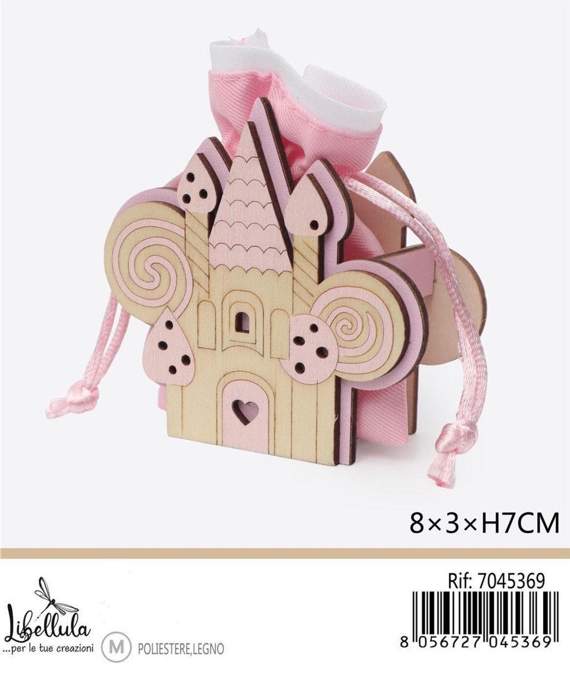 SACCHETTO castello rosa 8x3xH7cm