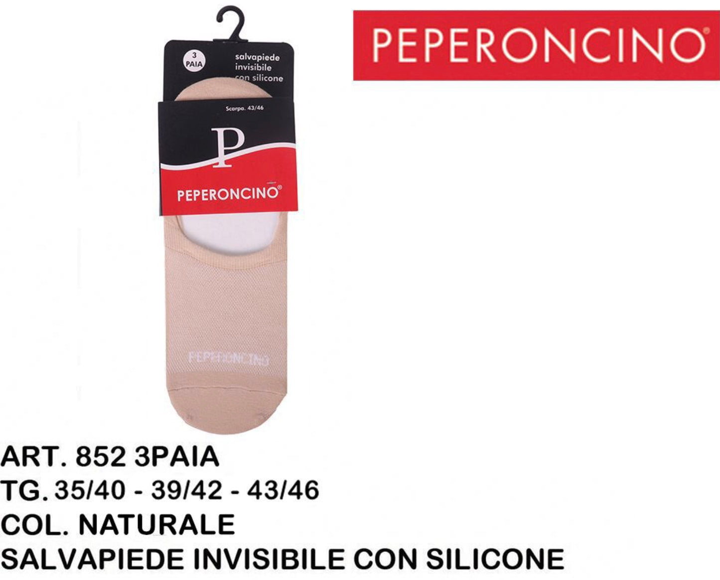 PEPERONCINO salvapiede invisibile con silicone 852 3paia