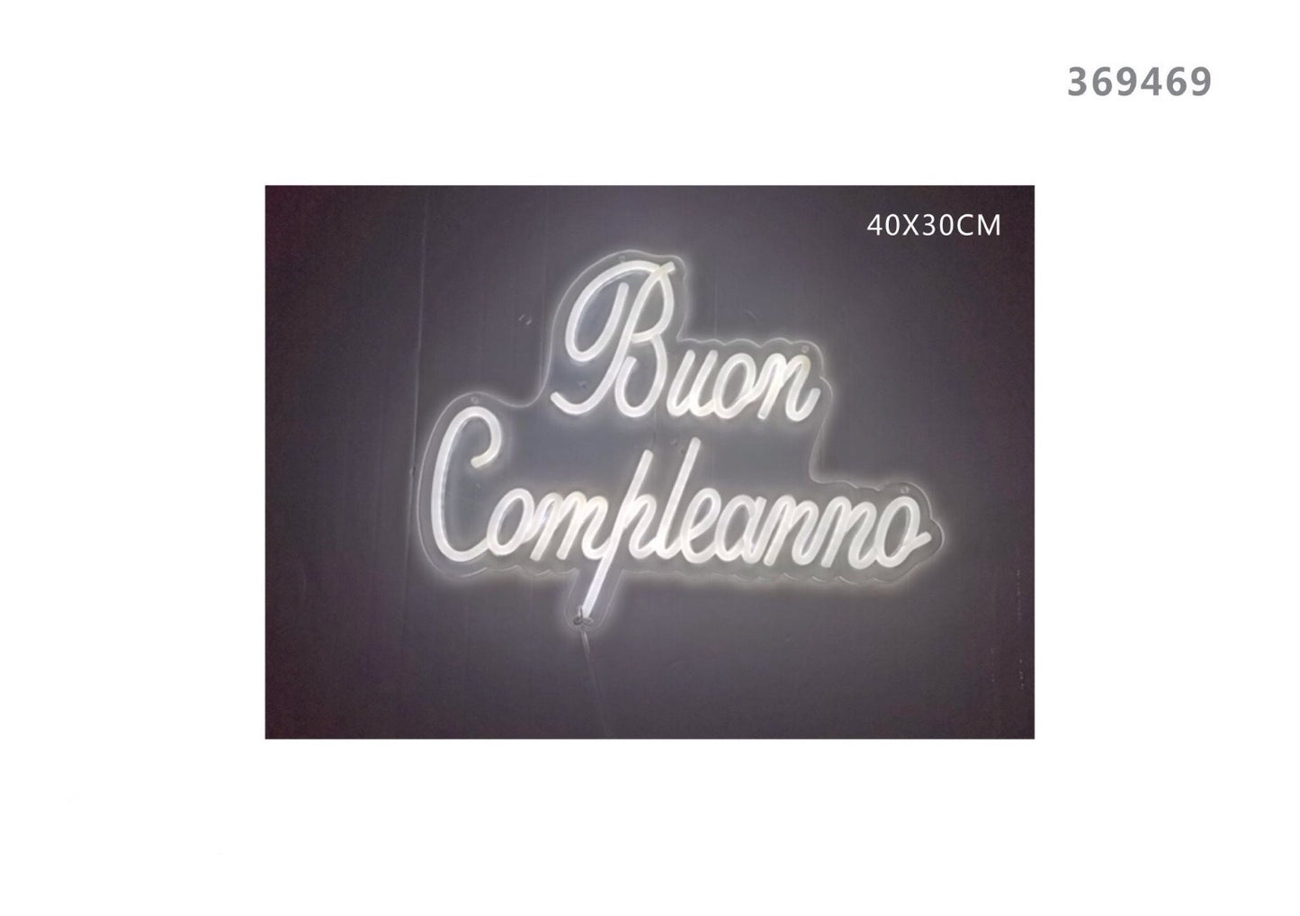 ILLUMINATE buon compleanno bianco 40x30cm