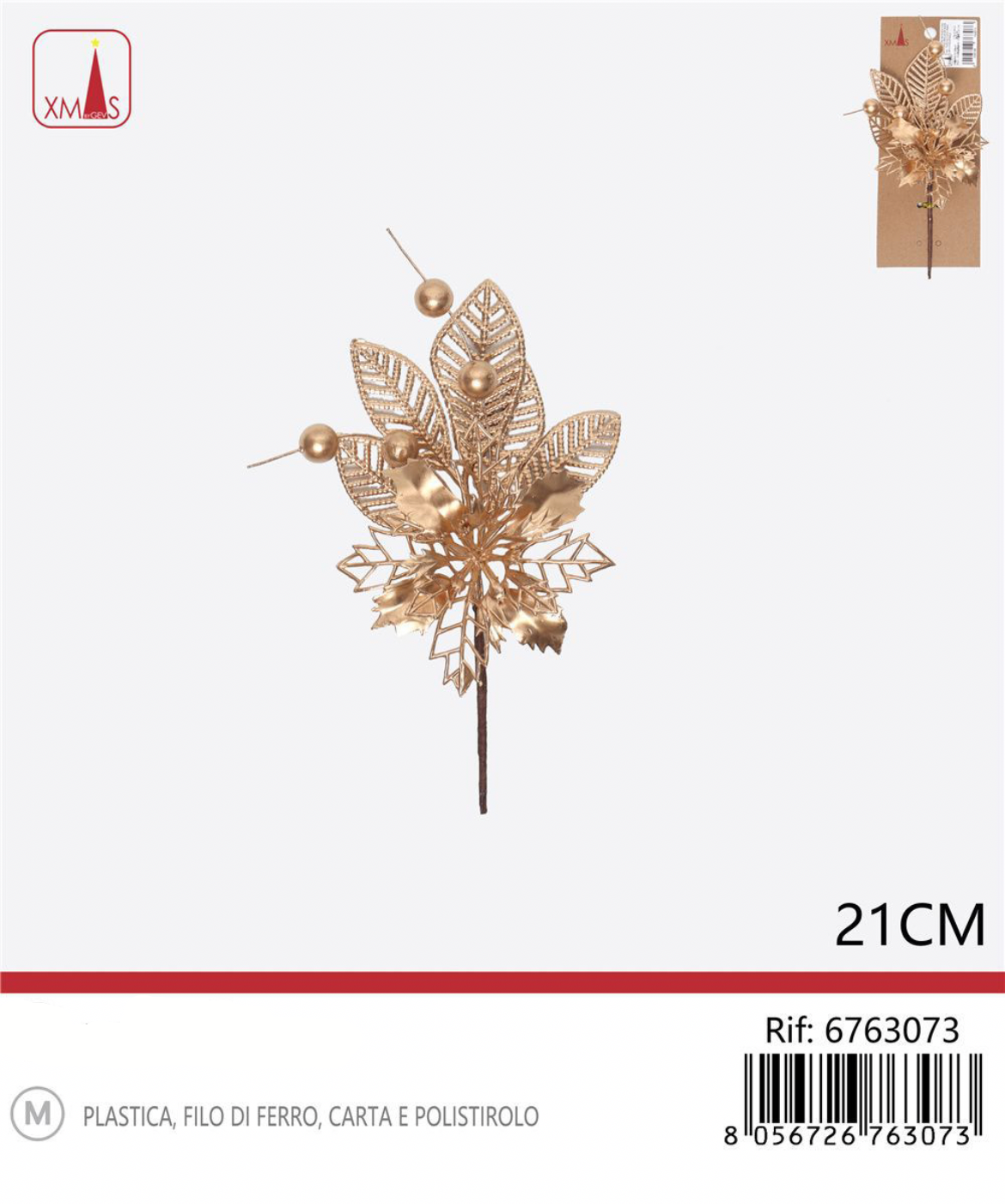 NATALIZIA Fiore natalizia 21cm