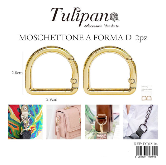 MOSCHETTO a forma  oro 2.9x2.8cm  2pz