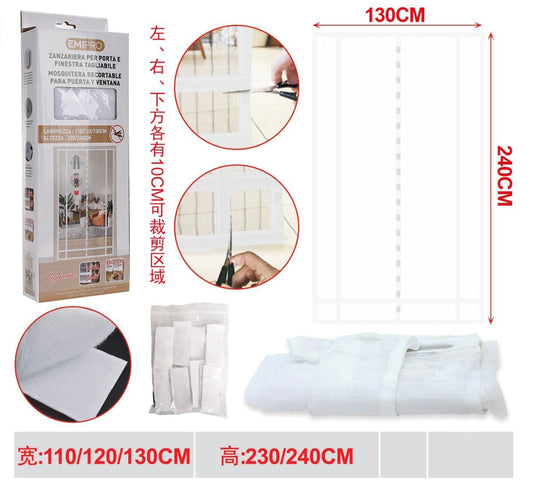 EMI ZANZARIERA PER PORTA E FINESTRA TAGLIABILE 130*240CM