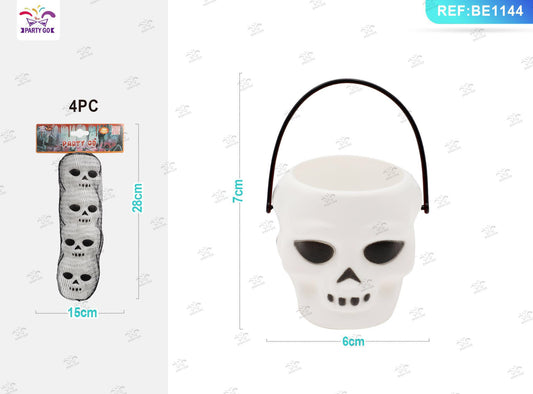 HALLOWEEN secchielli a forma di crano  7x6cm 4pz