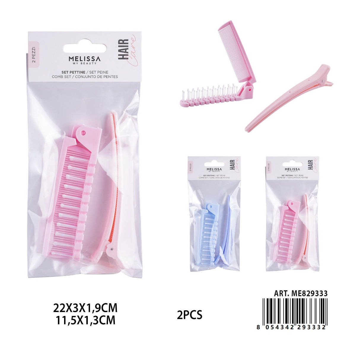 MELISSA PETTINE CAPELLI 22X3X1.9CM CLIP 11.5X1.3CM