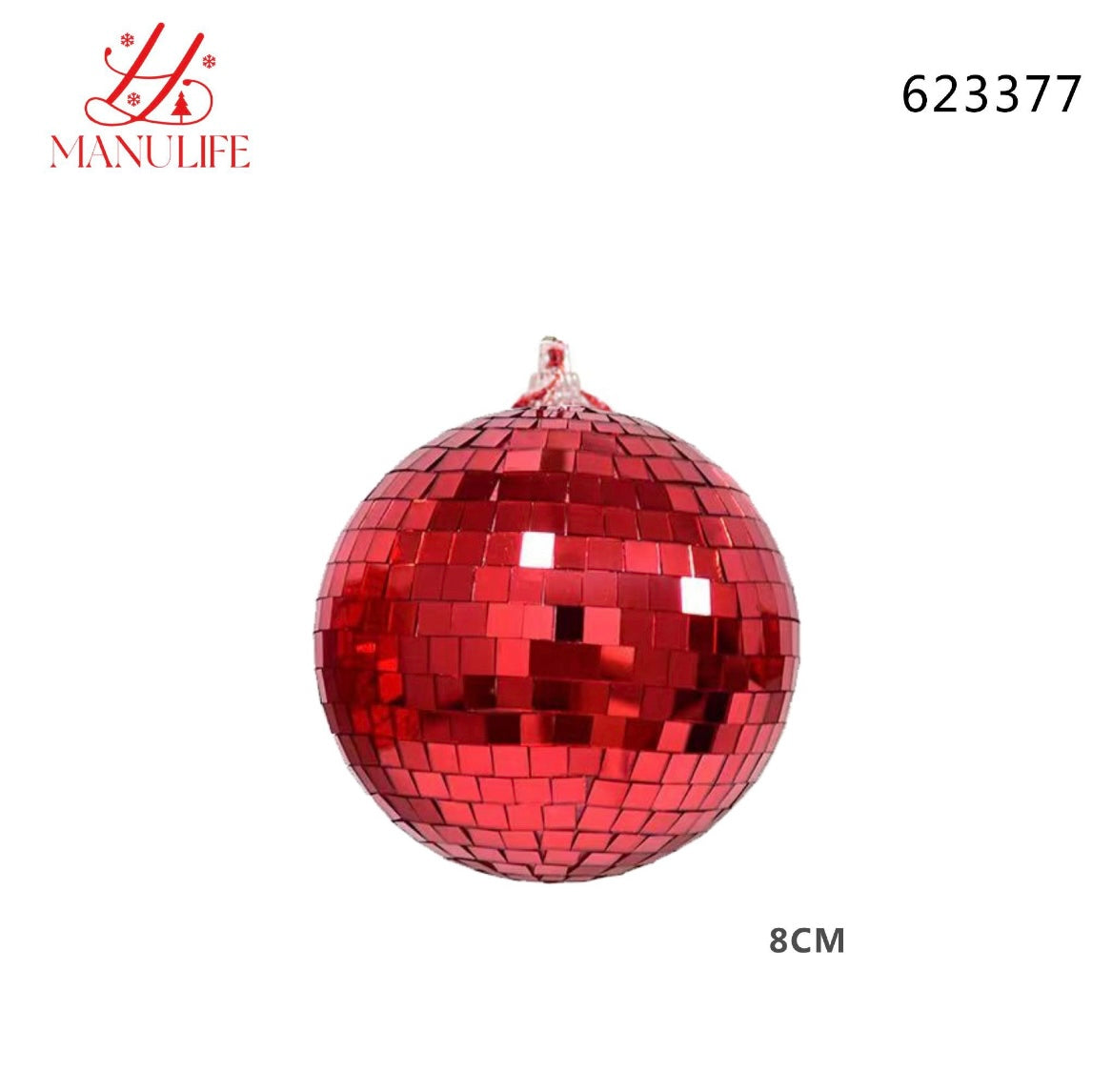 NATALIZIA palline sfera 8cm rosso 623377