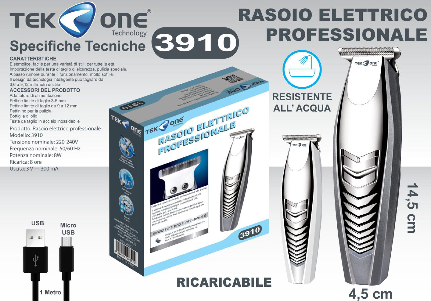 TEK ONE  tagliacapelli regolabarba mod.3910