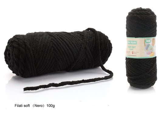 Filo soft uncinetto NERO 100g/55m