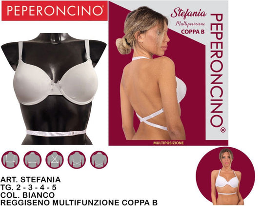 PEPERONCINO reggiseno multifunzione coppa B bianco