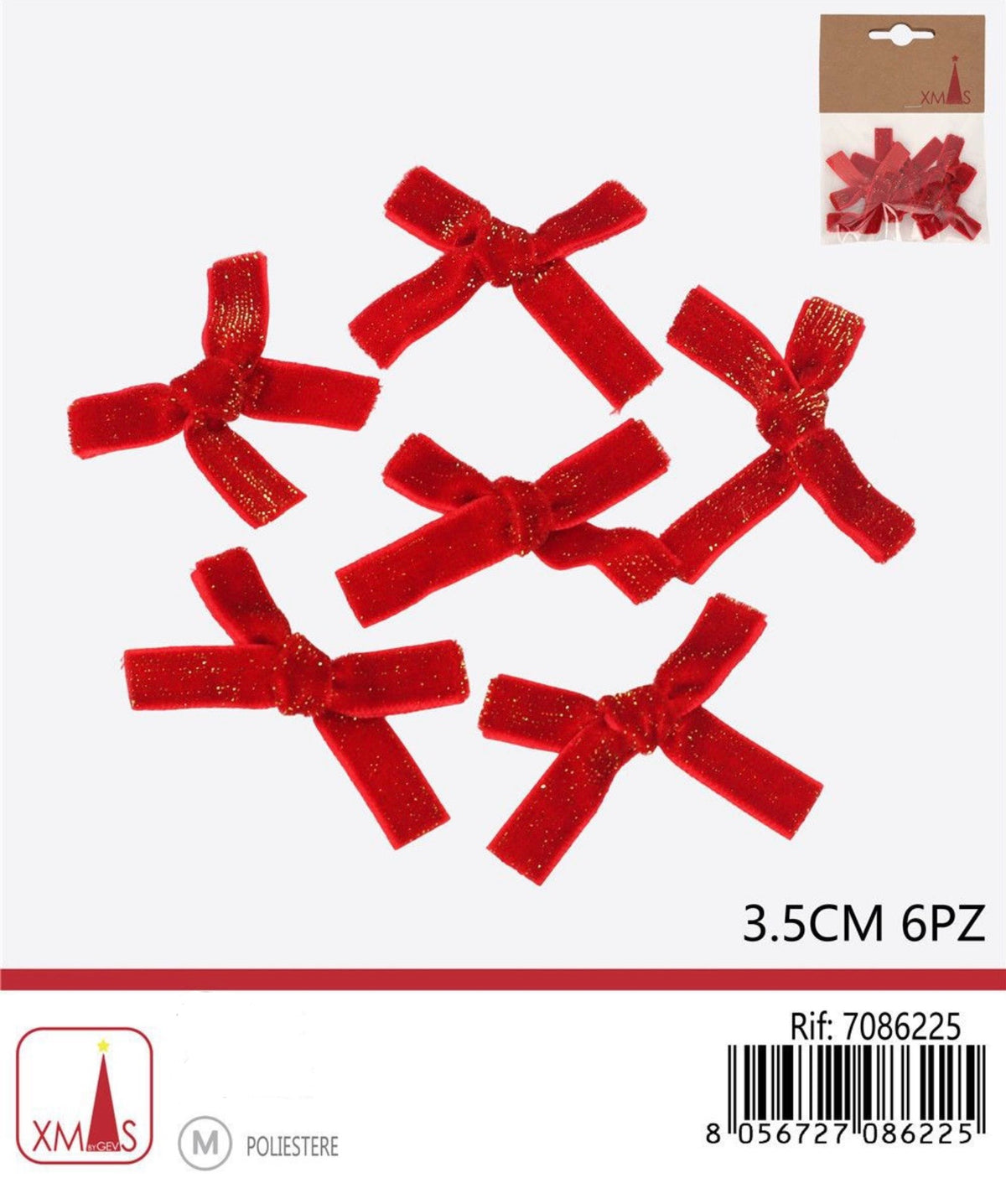 NATALE fiocchetto 3.5cm 6pz
