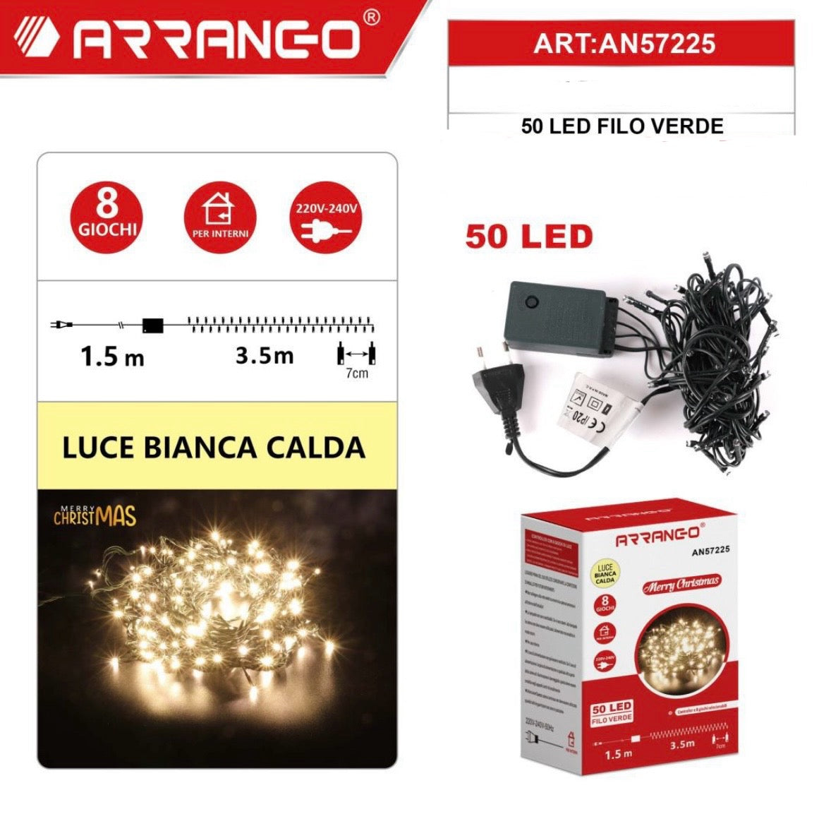ARRANGO 50 LED filo verde