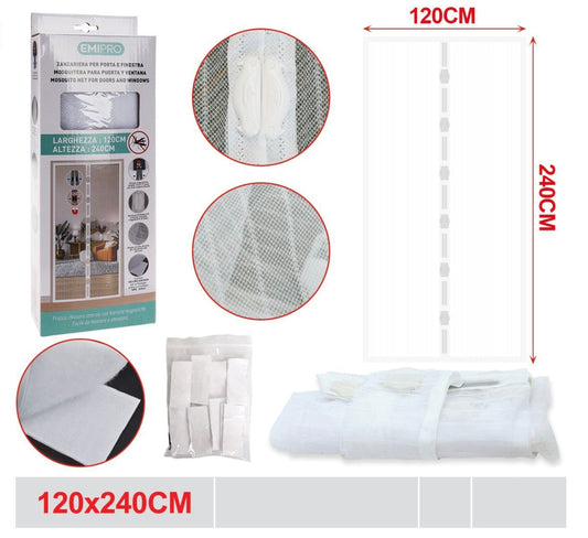 EMI ZANZARIERA PER PORTA E FINESTRA 120*240CM