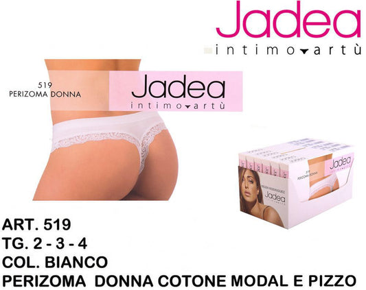 JADEA perizoma cotone bordo in pizzo bianco art.519