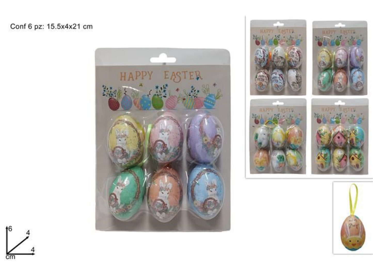 PASQUA appendini uova decorarate 6cm