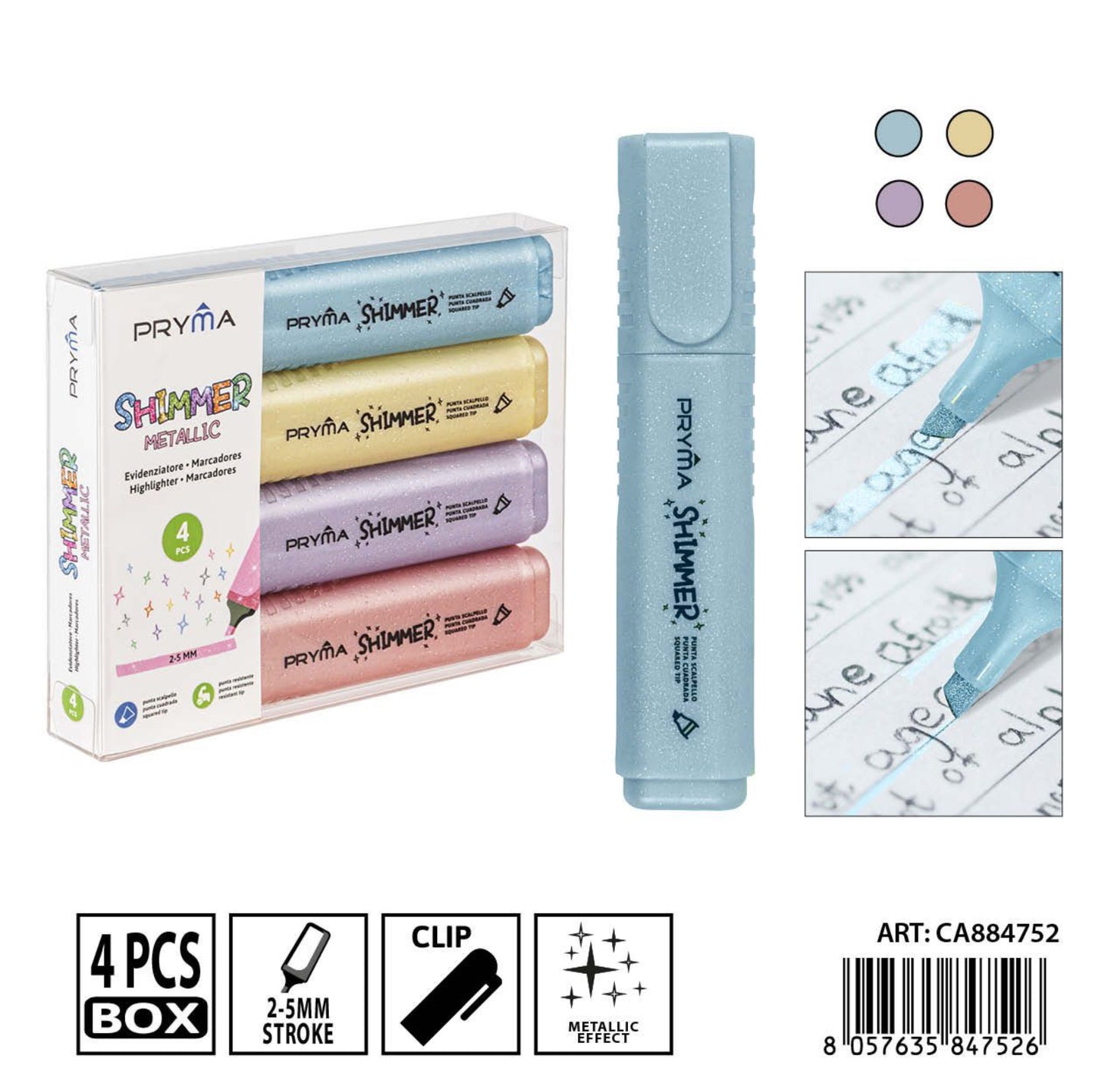 PRYMA evidenziatore pastello 4pz