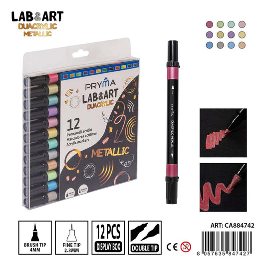 PRYMA MARCATORE DUACRYLIC BRUSH/FINA 12PZ METALIC