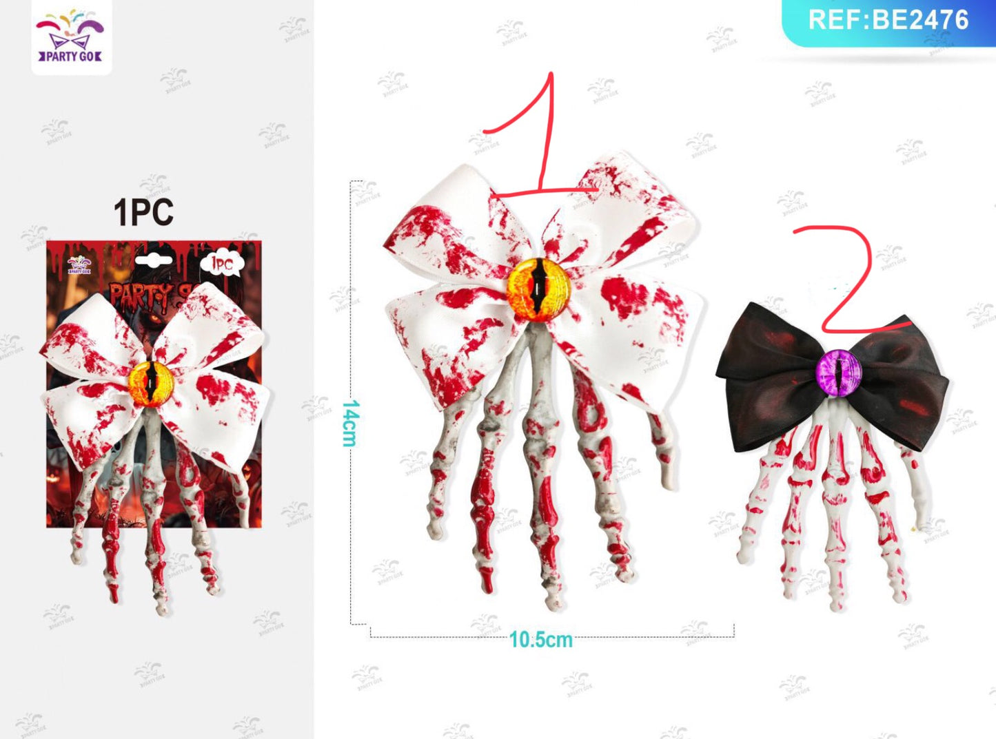 HALLOWEEN fermaglio per capelli con occhi malefici e sangue