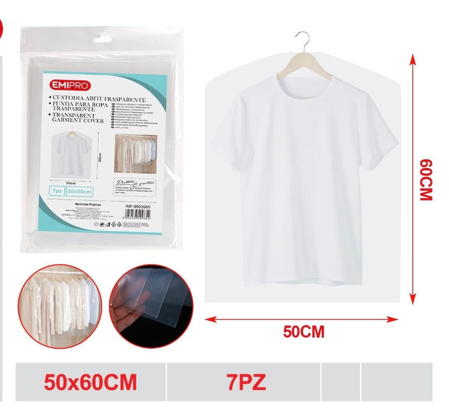 EMI CUSTODIA ABITI TRASPARENTE 7PZ 50*60CM
