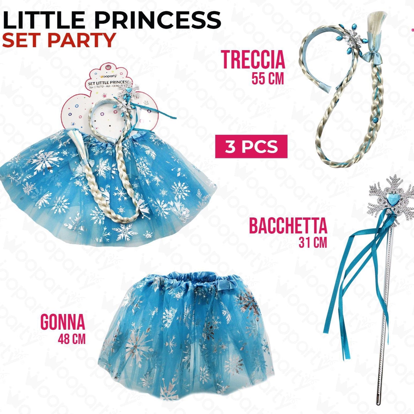 Set little principessa azzurro 3 pcs